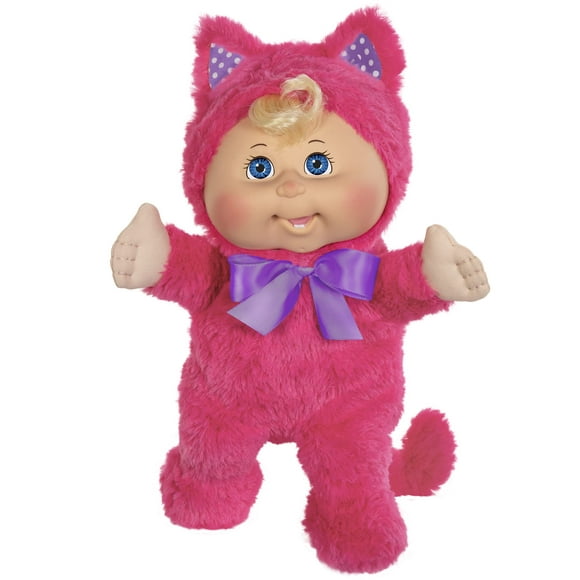 Cabbage Patch Kids Deluxe Toddler Giggle with Me, Blonde, Pink Kitty Fashion - 11” CPK Doll- Touch Sensor for Giggles - Grow Your Cabbage Patch