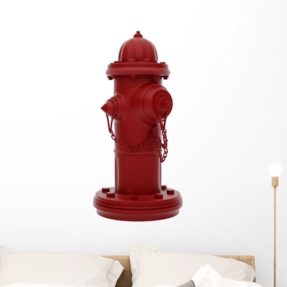 Hydrant Wall Decal by Wallmonkeys Peel and Stick Graphic (36 in H x 17 in W) WM85651