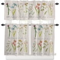 thumbnail image 4 of Wildflower Kitchen Curtains Botanical Print Valances for Windows Blooming Floral Curtains & Drapes, Blackout Curtains Rod Pocket Kitchen Curtains and Valances Set Tier Curtains for Bathroom, 4 of 5