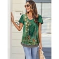 thumbnail image 3 of Zeagoo Floral Tops for Women Flowy Blouses Ruffle Sleeve Tunics Boho Peasant Blouses for Women Summer 2025, 3 of 6