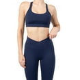 thumbnail image 3 of YITTY Active Women's Ultraluxe Crossover Kick Flare High Waist Legging, Athleisure, 4-Way-Stretch, Deep Navy, 3X, Petite | 28" Inseam, 3 of 7