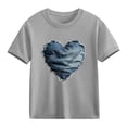 thumbnail image 1 of hengsof T-Shirt d'Été Imprimé Amour pour Enfants Manches Courtes Col Rond T-Shirt Graphique, 1 of 3