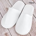 thumbnail image 4 of Zapatillas de hotel desechables: 10 pares, zapatillas de spa blancas para huéspedes y comodidad para viajes en movimiento, 4 of 8