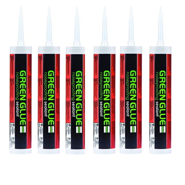 Sellador, pegamento verde, insonorizante, 6 tubos, 840 ml, con toallitas