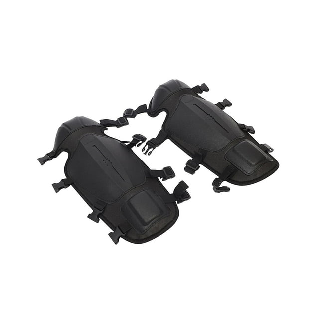 DOLITY 2 Pcs Genouillères de Jardin Protecteurs de Jambes avec Sangles Réglables Imperméables Noir