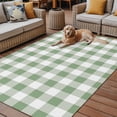 thumbnail image 2 of Fsddascl Sage Green Checkered Outdoor Rug for Patio/Deck/Porch, Non-Slip Large Area Rug 5 x 8 Ft, Farmhouse Buffalo Plaid Indoor Outdoor Rugs Washable Area Rugs, Reversible Camping Rug Carpet Runner, 2 of 5