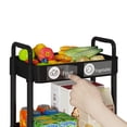 thumbnail image 3 of Carrito de almacenamiento Lainesia de 3 niveles con ruedas bloqueables, negro, 3 of 8