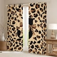 thumbnail image 2 of Castle Fairy Leopard Bow Letter J Blackout Curtains Set of 2 (52x84 Each) for Girls,Animal Cheetah Window Curtains, 2 of 6