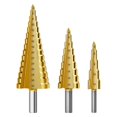 thumbnail image 1 of Step Drill Bit Set, 3Pcs Titanium Step Drill Bits, Metric 4mm to 32mm HSS6542 Drill Cone Bits for Me, 1 of 5