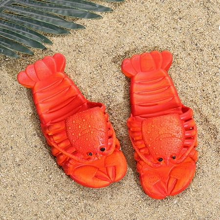 

Huilaibazo Summer Cute Children Slippers Lobster Shape Creative Breathable Open Toe Beach Shoes