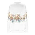 thumbnail image 4 of Cutuoiiu Women's Loose Round-neck Half Zip up Sweatshirt Dressy Floral Print Long Sleeve Shirts Gifts, 4 of 5