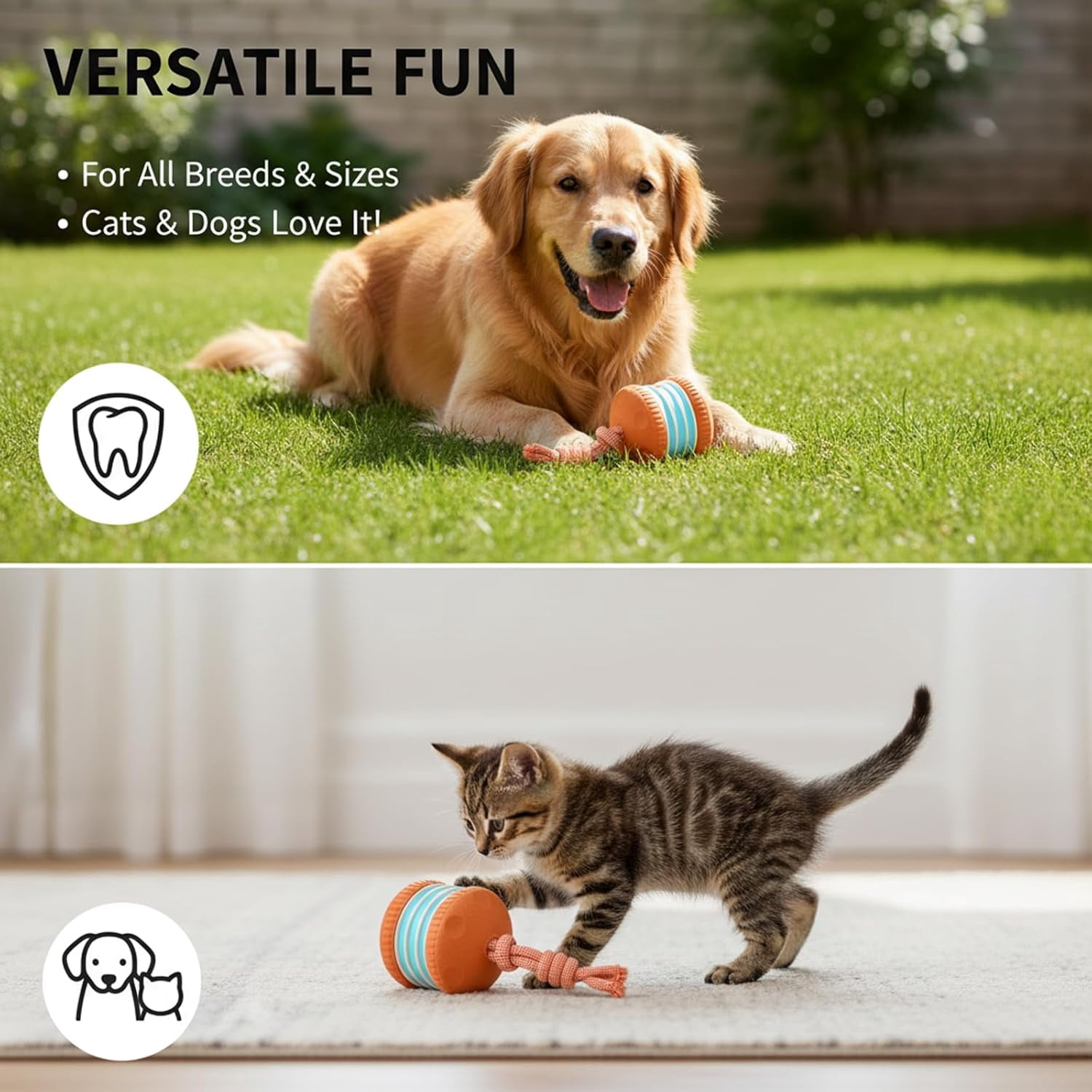 2026 New Interactive Smart Rolling Pet Ball – Motion-Activated Squeaky Chase Toy for Small, Medium & Large Dogs