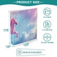thumbnail image 5 of Pink Unicorn and Rainbow 3 Ring Binders 1.5 inch Hardcover File Folders with Interior Pockets A4 Size Organizer for School Office Hospital, 5 of 8
