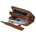 thumbnail image 2 of Wrangler Women Large Wallet Double Zip Wristlet RFID Phone Clutch Purse with Wrist Strap, Brown, 2 of 7
