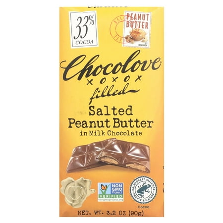 Chocolove Filled Salted Peanut Butter in Milk Chocolate  33% Cocoa  3.2 oz (90 g )
