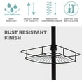 thumbnail image 6 of Rust-Resistant Corner Shower Caddy for Bathroom, 4 Adjustable Shelves and Towel Bar, with Tension Pole, for Bath and Shower Storage, 60-97 Inch, Bronze, 6 of 9