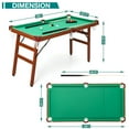 thumbnail image 2 of 55" Folding Pool Table Portable Foldable Billiards Table with 2 Cue Sticks 16 Balls Triangle Chalk Pool Game Table for Kids and Adults, 2 of 8