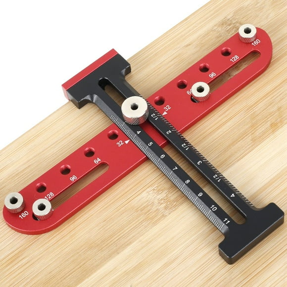 Cabinet Hardware Jig Aluminum Alloy Cabinet Handle Drill Guide Portable Cabinet Punch Template Tool Drawer Punch Locator Precise Door Knob Guide for Door Drawer