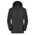 thumbnail image 2 of Unisex Windbreaker Solid Color Packable Ultralight Sunscreen Water-Resistant Jacket for Spring Fall Travel Hiking,Black,L, 2 of 4