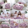 thumbnail image 6 of Purple Orange Boho Bedding 3 Piece Duvet Cover Set California King, Ethnic Geometric Middle Century Art Soft Microfiber Comforter Cover with Zipper Closure & Pillowcases, FadeResistant Quilt Cover, 6 of 9