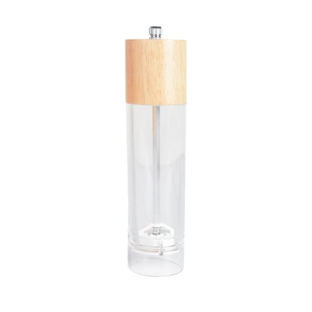 

Manual Spice Pepper Grinder Mill Oak Acrylic Seasoning Grinder Adjustable Ceramic Cooking Grill Kitchen -L