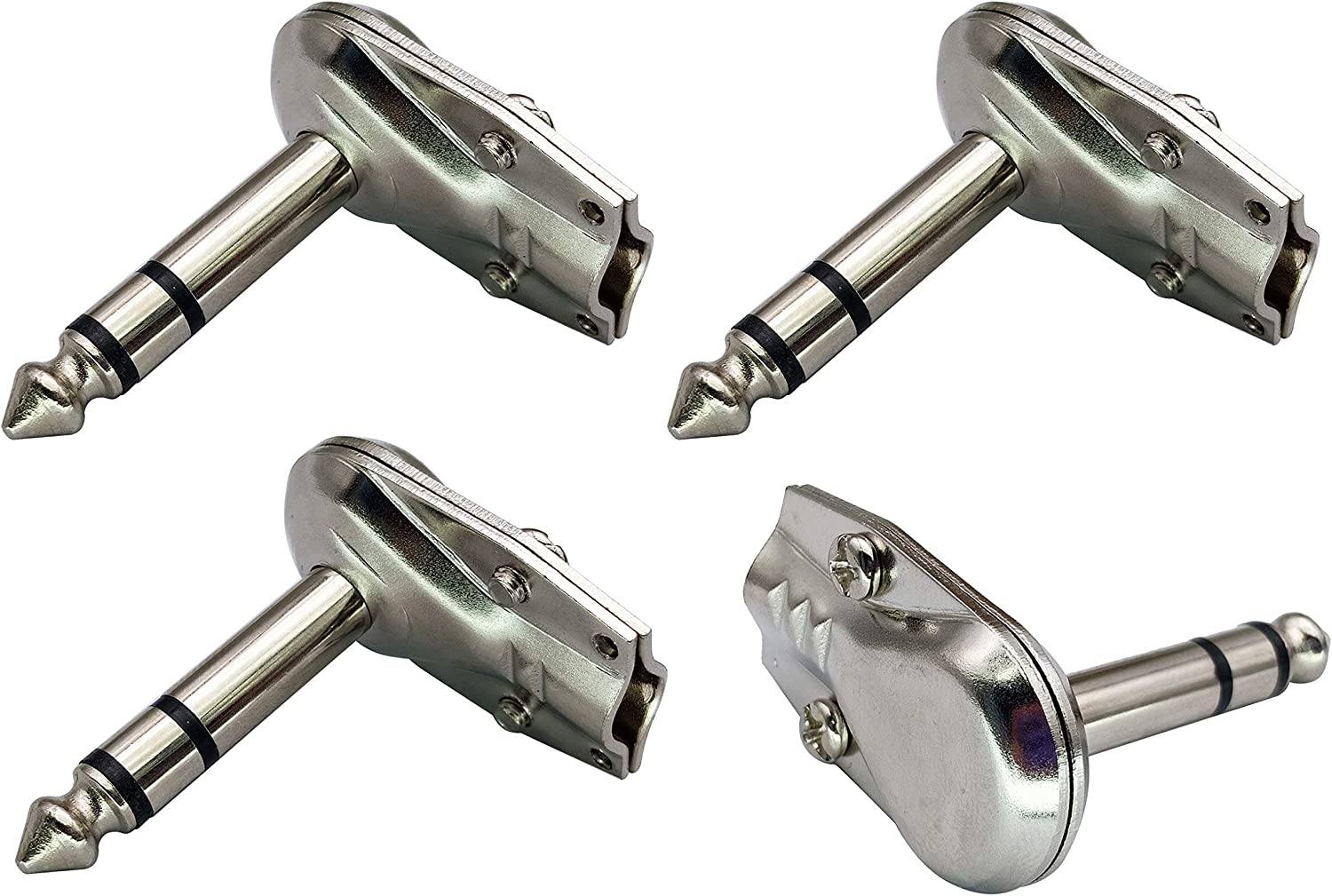 Kurrent Electric 5-Pack 1/4" TS Stereo Right Angle Audio Connector Plug