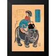 thumbnail image 2 of Vintage Elephant 14x18 Black Modern Framed Museum Art Print Titled - Namibian Ukiyo-e Elephant, 2 of 5