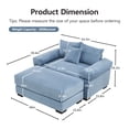 thumbnail image 4 of FFH 54.3" Oversized Chair, Cloud Accent Chair with Ottoman for Living Room, Soft Corduroy Armchair, Blue, 4 of 16
