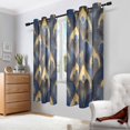 thumbnail image 2 of Yayeee Window Curtains Set of 2 for Living Room Light Filtering 63"x52", Blue Peacock Feathers Pattern, 2 of 7