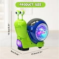thumbnail image 3 of SQDWYGUO Baby Toddler Infant Luminous Snail Toy, Electric Tummy Time Toys Crawling Snail Musical Toys with Light-up Music, Light-Up Walking Dancing Moving Interactive Sensory Toy,Green brown, 3 of 7