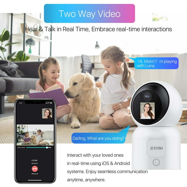 5GHz WiFi Video Calling Security Camera, ZOSI 4MP Baby Camera with