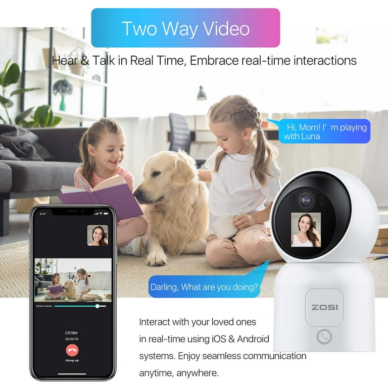 5GHz WiFi Video Calling Security Camera, ZOSI 4MP Baby Camera with