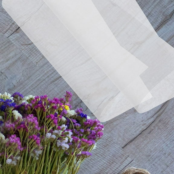 QIFULL White Sticky Felt Flower Pressing Backing Paper Embossed 30Pcs