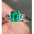 thumbnail image 2 of Exceptional 4.6 Ctw Vivid Green Colombian Emerald Ring For Love Gift, 2 of 5
