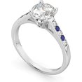thumbnail image 2 of Zion Jewels 2.00Ct Round Cut Diamond & Sapphire Engagement Ring 14K White Gold Plated, 2 of 5