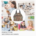 thumbnail image 3 of DouZhe Lunch Bags for Women and Men, Abstract Mayan Style Lines Prints Reusable Portable Insulated Cooler Waterproof Lunch Tote Bag for Travel Work Picnic, 3 of 7