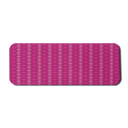Geometric Computer Mouse Pad  Pink Tones Design Diagonal Squares in Symmetric Warm Colored Repetition  Rectangle Non-Slip Rubber Mousepad Large  31  x 12  Gaming Size  Magenta Baby Pink  by Ambesonne