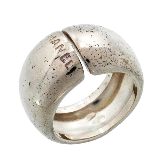 Pre-Owned Chanel ring, sterling silver 925, size 12.5, women's.