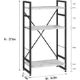 thumbnail image 4 of Xiamenxinshouyimaoyi 3 Tiers Adjustable Modern Standard Bookcase, Marble Metal White, 4 of 9