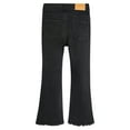 thumbnail image 2 of KIDSCOOL SPACE Girls Jeans, Split Hem with Ral Edges Elastic Waistband Inside High Stretch Denim Flared Pants,Black, 9-10 Years, 2 of 7