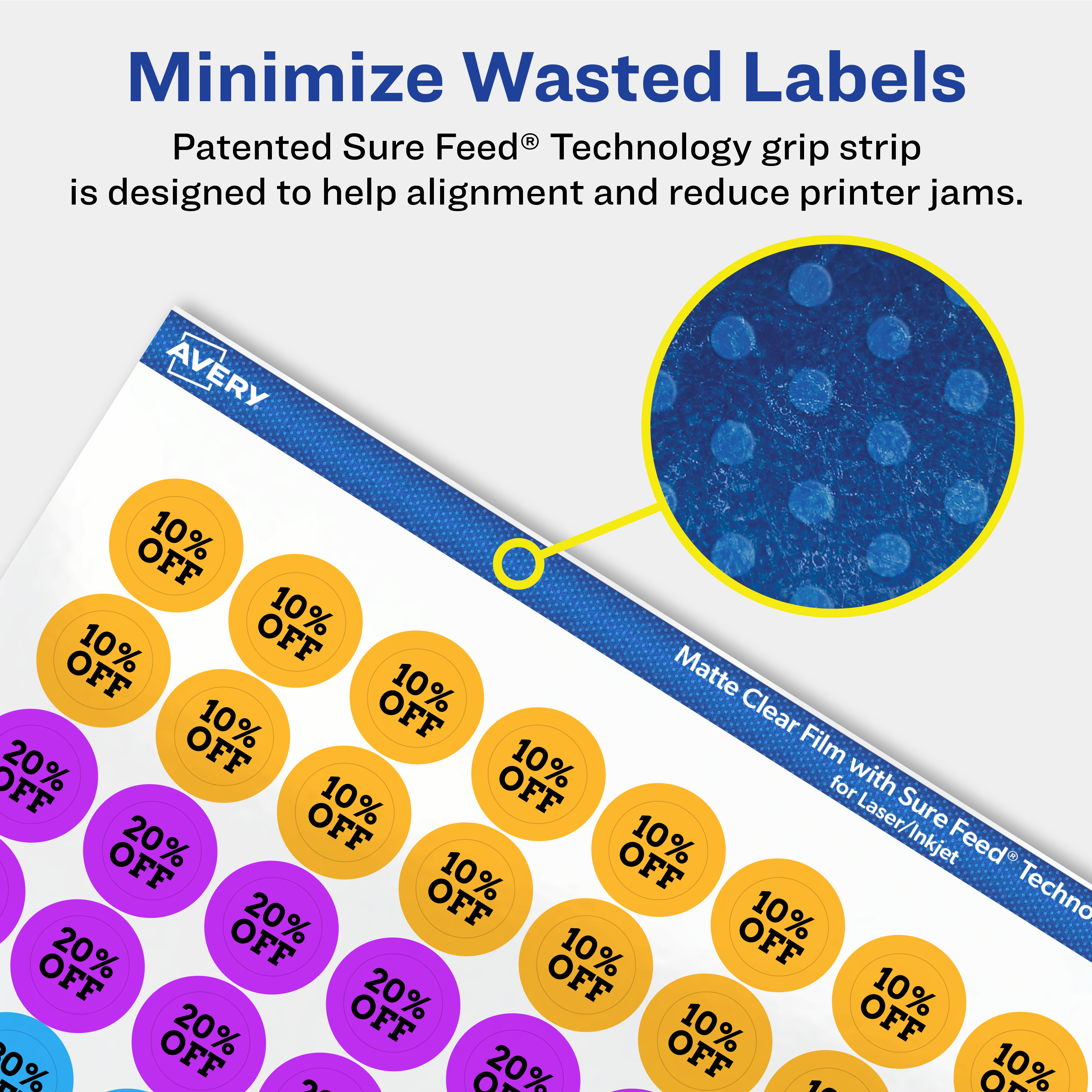 Avery Matte Clear Round Labels, 1/2" Diameter, 15,400 Total