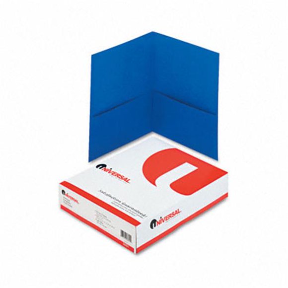 Universal Portefeuille à Deux Poches en Cuir Gaufré à Grain de Papier Bleu Pâle