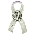 thumbnail image 3 of PinMart's Purple Awareness Ribbon with Purple Stone Enamel Lapel Pin, 3 of 3