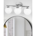 thumbnail image 1 of Lámpara de tocador con forma de globo en forma de foucasal cromada con tonos blancos como la leche,, 1 of 7