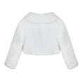 thumbnail image 2 of Lejafay Toddlers Little Girls Faux Fur Long Sleeve Shrug Coat Wedding Party Bridesmaid Dress Cover Up Ivory L, 2 of 4
