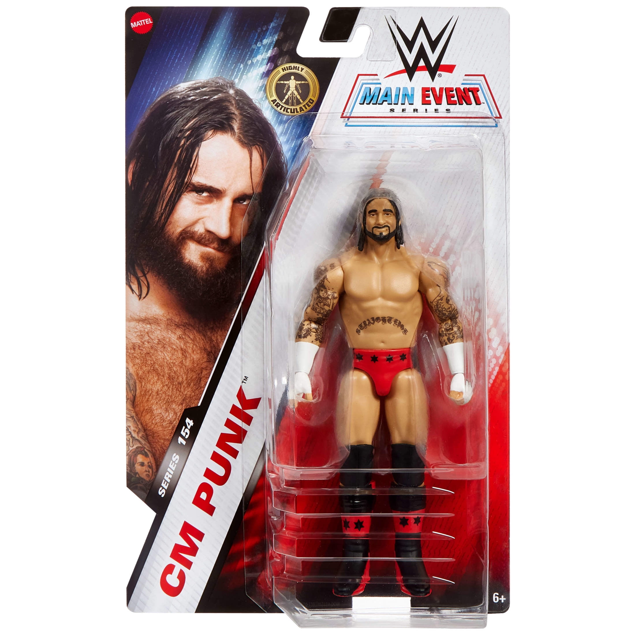 WWE CM Punk Action Figure, Main Event Series #154 6-inch Collectible Superstar with Articulation