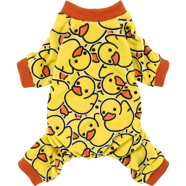 Pijama para Perritos, Ropa para Perros Adorable Ropa Suave con Patrón de Pato Amarillo Ropa Para Mascotas