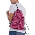thumbnail image 3 of Kdxio Pink Butterfly Print Drawstring Backpack Bag,Waterproof Draw String Back Sack, Gym Drawstring Bags Swim Bag For Unisex, 3 of 9