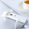 thumbnail image 2 of OUSITAID Handheld Mini Fan  Personal Portable Fan Speed Adjustable  Portable Misting Rechargeable Small Pocket Fan with USB Output Port for Home Office Indoor Use Outdoor Travel  White, 2 of 9