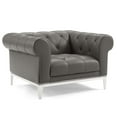 thumbnail image 5 of Modway Idyll Tufted Upholstered Leather 3 Piece Set in Gray, 5 of 6